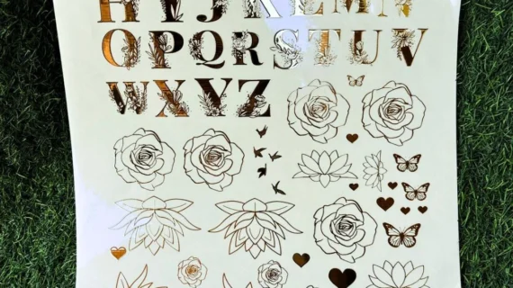 Designer Capital Alphabet Sticker Sheet