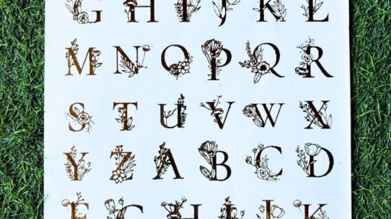 Designer Capital Alphabet Sticker Sheet -2