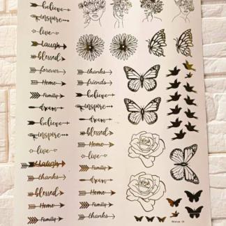 Butterfly,Heart And Infinity Sticker Sheet For Resin Art