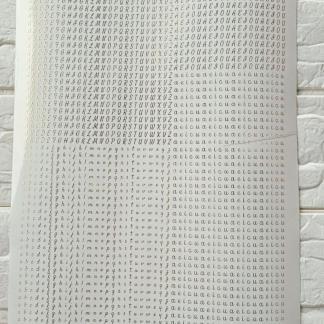 Alphabet cursive letter sticker sheet