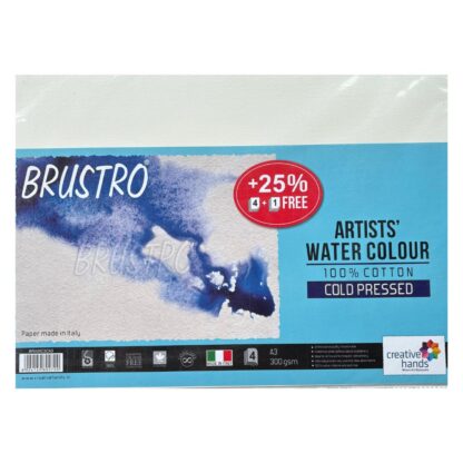 Brustro Artists' Water Colour 100 % Cotton Cold Pressed A3 300GSM