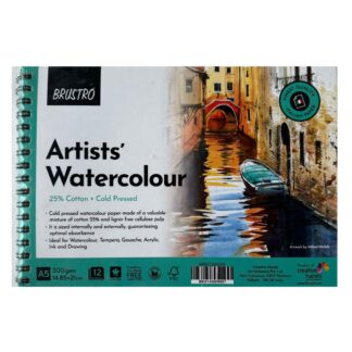 BRUSTRO Artists' Spiral Watercolour Book A5 300gsm