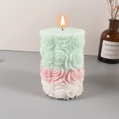 3D Rose Pillar Candle Mould