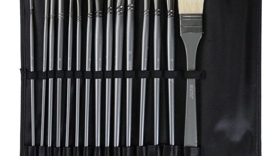 Brustro Artists’ Mixed Hair Brush Set of 15 IN PU BAG