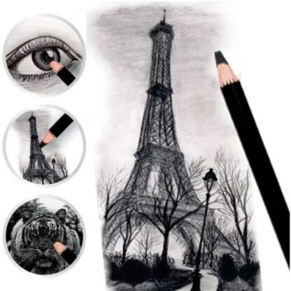 Shachihata Japan Love Art Charcoal Pencils Set of 3 - Image 3