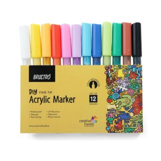 BRUSTRO Diy Fine Tip Acrylic Marker Set of 12