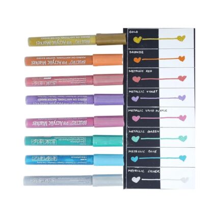 BRUSTRO Metallic Acrylic Marker Set Of 8 Shades
