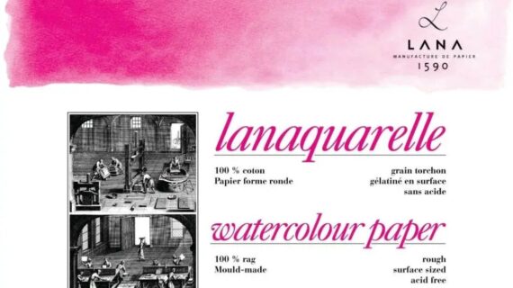 Lana Artists' Watercolour - Lanaquarelle Natural White 300 Gsm,100% Cotton Paper A3 size 140 Ibs