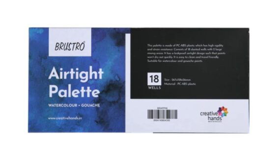 Brustro Artists’ AIRTIGHT Palette 18 Wells with a Removable Clear Tray
