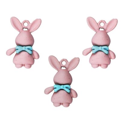 Peach Rabbit Charm Set of 5
