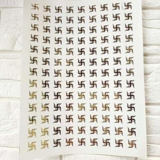Embossed Gold Sticker For Resin Art Swastik Sticker Sheet