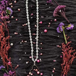 Re-Regular Shape Bezel with White beads for Necklace Resin Art