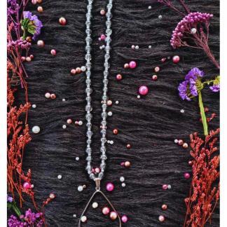 Waterdrop Shape Bezel with Grey beads for Necklace Resin Art
