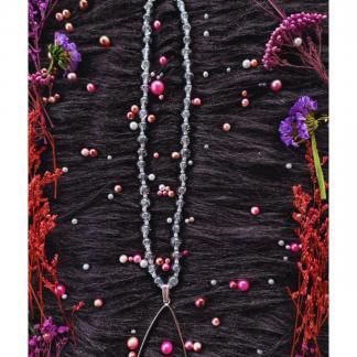 Triangle Shape Bezel with Grey beads for Necklace Resin Art