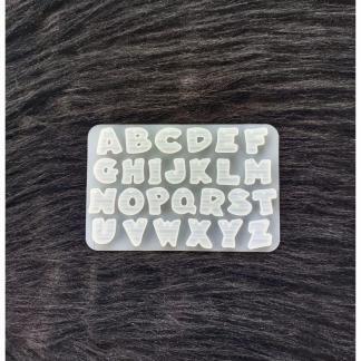 Blocky Striped Letters Mold - Small