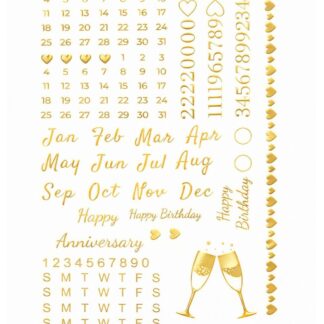 Embossed Gold Calender Sticker Sheet (A4 Size )