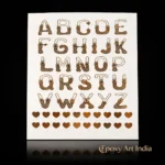 Designer Alphabet Gold Embossed Sticker Sheet for Resin Art