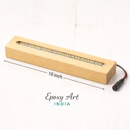 10 Inch Pine Wooden LED Base for Resin Art | Epoxy Lamp Light Base | LED Display Stand