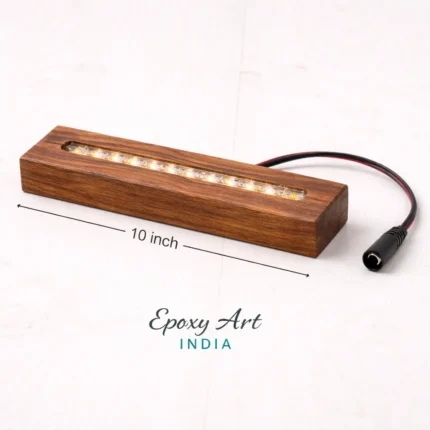 10 Inch Teak Wooden LED Base for Resin Art | Epoxy Lamp Light Base | LED Display Stand