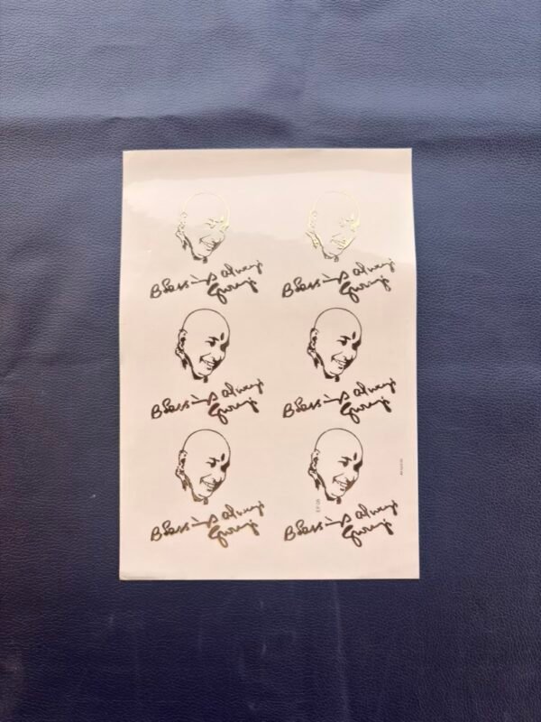 Guruji Sign Gold Embossed Sticker Sheet for Resin Art (Size A5)