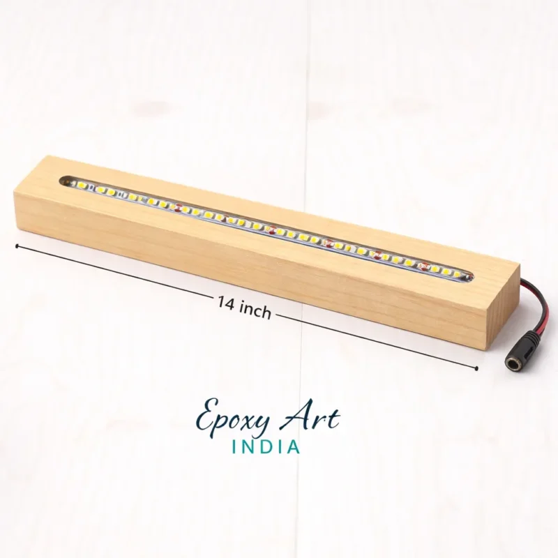 14 Inch Pine Wooden LED Base for Resin Art | Epoxy Lamp Light Base | LED Display Stand (Copy)