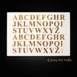 Capital Alphabet Embossed Sticker Sheet for Resin Art