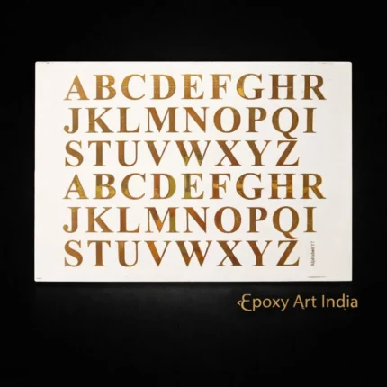Capital Alphabet Embossed Sticker Sheet for Resin Art