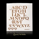 Capital Letter Gold Embossed Sticker Sheet for Resin Art
