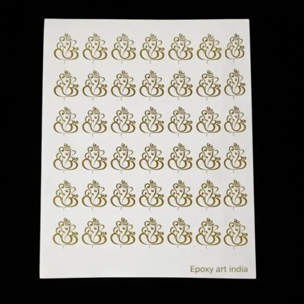 Ganesh Ji Gold Embossed Sticker – Premium for Resin Art & Festival