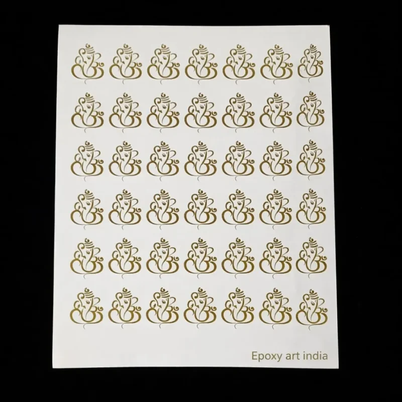 Ganesh Ji Gold Embossed Sticker – Premium for Resin Art & Festival