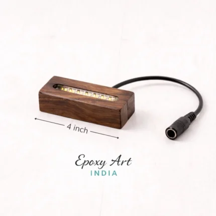 4 Inch Teak Wooden LED Base for Resin Art | Epoxy Lamp Light Base | LED Display Stand