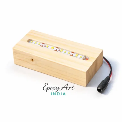 4 Inch Pine Wooden LED Base for Resin Art | Epoxy Lamp Light Base | LED Display Stand