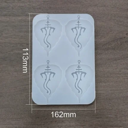4 Cavity Leaf Ganpatiji (Ganesh) Keychain Mould for Resin Art | Silicone Ganesh Mold for DIY Epoxy