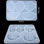 5-Piece Multi-Shape Silicone Coaster Mold for Resin