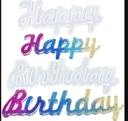 Happy Birthday Mold for Resin Art | Silicone Mould for DIY Epoxy
