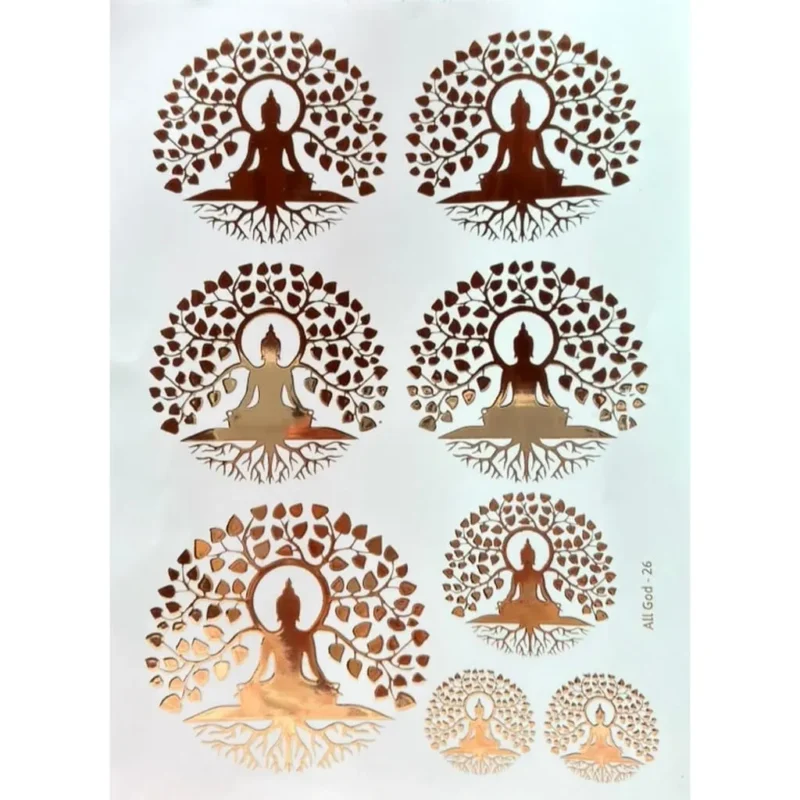 Mahavir Swami Embossed Gold Sticker Sheet for Resin Art (Size A4)