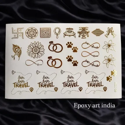 Alphabet Embossed Gold Sticker Sheet – Decorative Gold Foil Letter Stickers