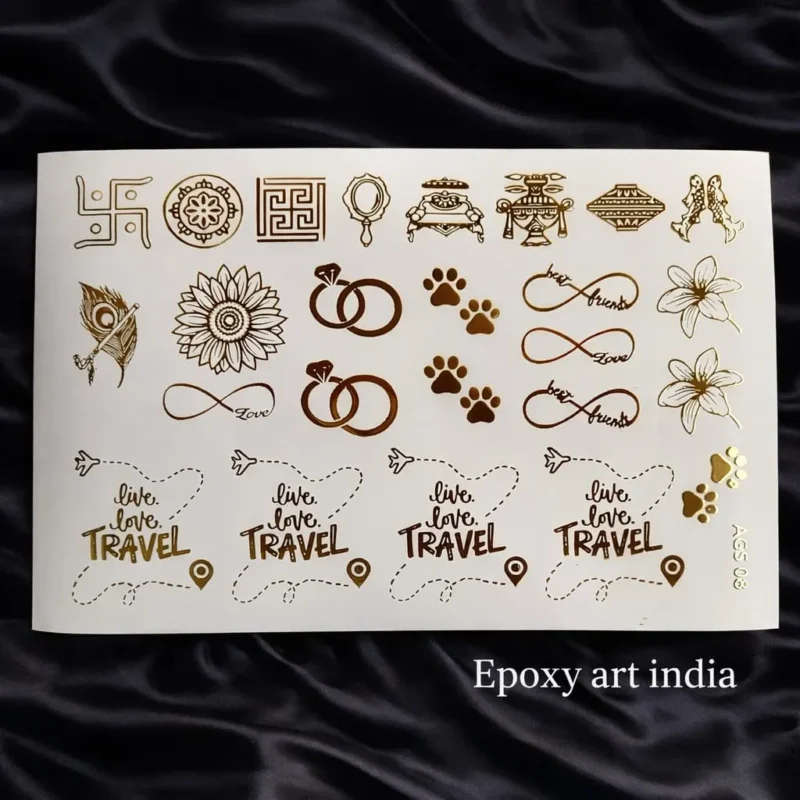 Alphabet Embossed Gold Sticker Sheet – Decorative Gold Foil Letter Stickers