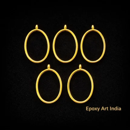 Oval Bezels Set of 5 for Resin Art, DIY Jewelry Making Frames