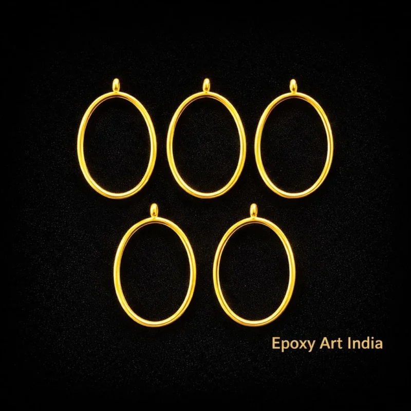 Oval Bezels Set of 5 for Resin Art, DIY Jewelry Making Frames