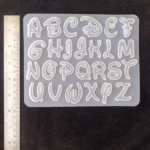 Round Doodle Letter Small Alphabet Mold for Resin Art | Silicone Alphabet Mould for DIY Epoxy