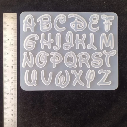 Round Doodle Letter Small Alphabet Mold for Resin Art | Silicone Alphabet Mould for DIY Epoxy