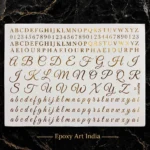 Alphabet Embossed Gold Sticker Sheet A4 – Gold Foil Letter Stickers for Resin Art