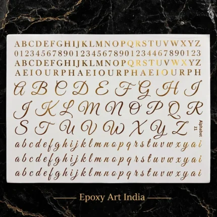 Alphabet Embossed Gold Sticker Sheet A4 – Gold Foil Letter Stickers for Resin Art
