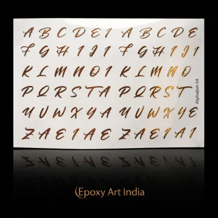 Capital Alphabet Gold Embossed Sticker Sheet for Resin Art
