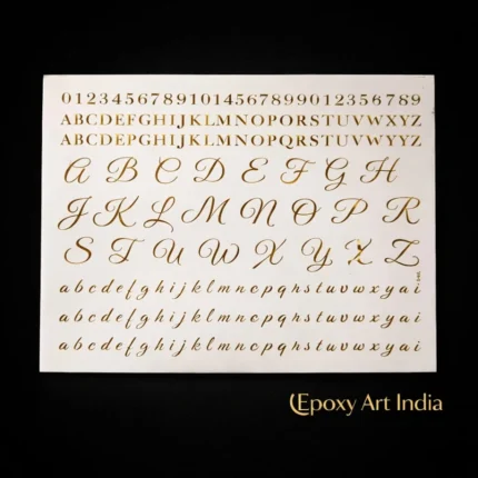 Alphabet Embossed Gold Sticker Sheet for Resin Art