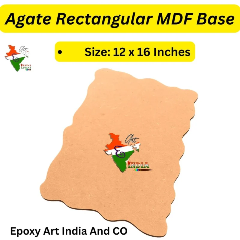 Agate Rectangular MDF Base 12x16 Inch (8mm Thick) for Resin Art | Tray, Name Plate & Wall Art DIY Board