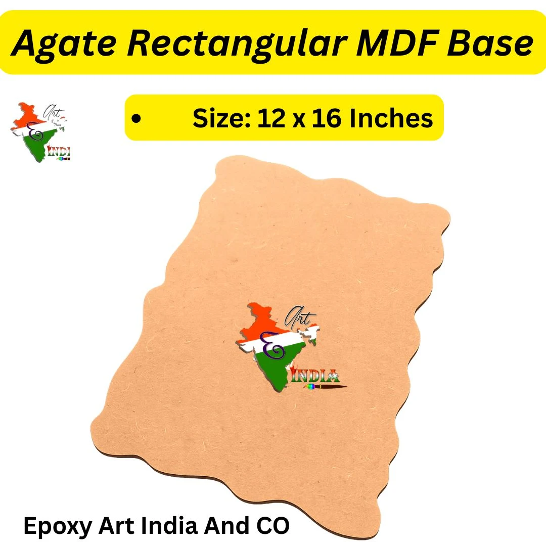 Agate Rectangular MDF Base Agate Rectangular MDF Base 12x16 Inch (8mm Thick) for Resin Art | Tray, Name Plate & Wall Art DIY Board