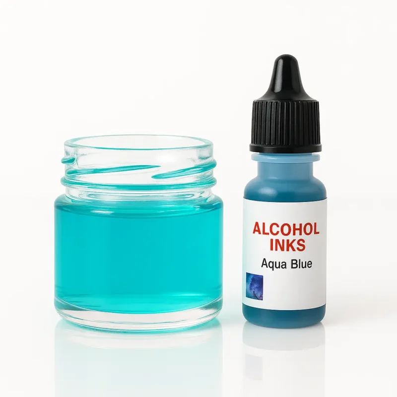 Aqua blue alcohol ink