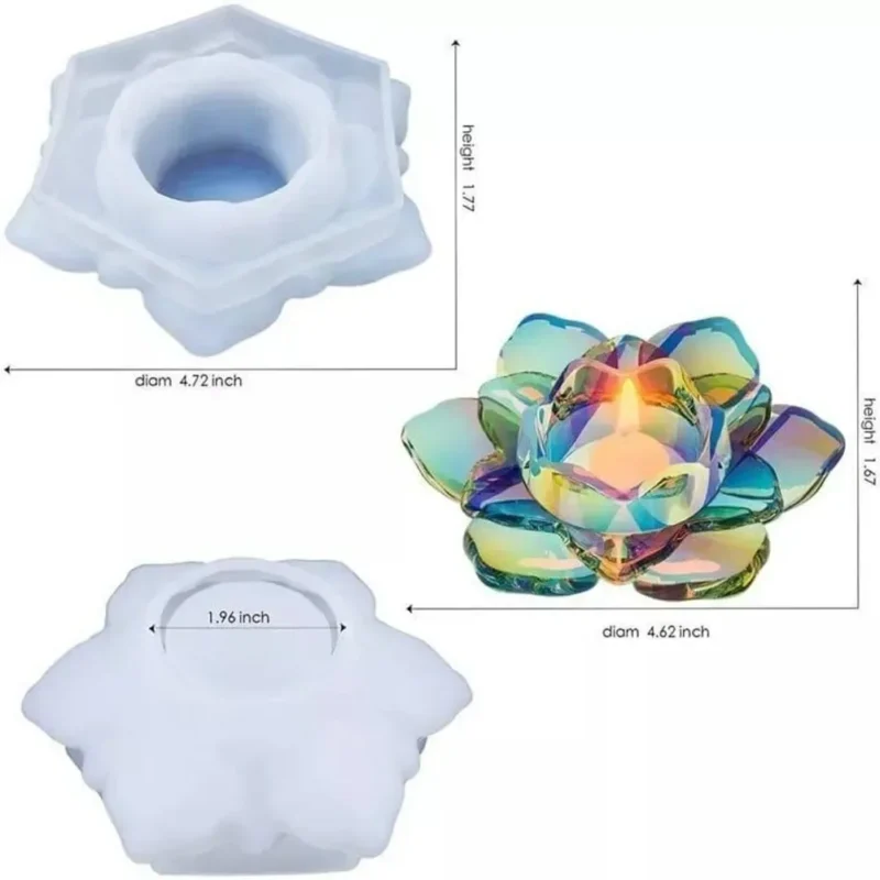 Lotus Shape Tealight Candle Holder Mold for Resin Art
